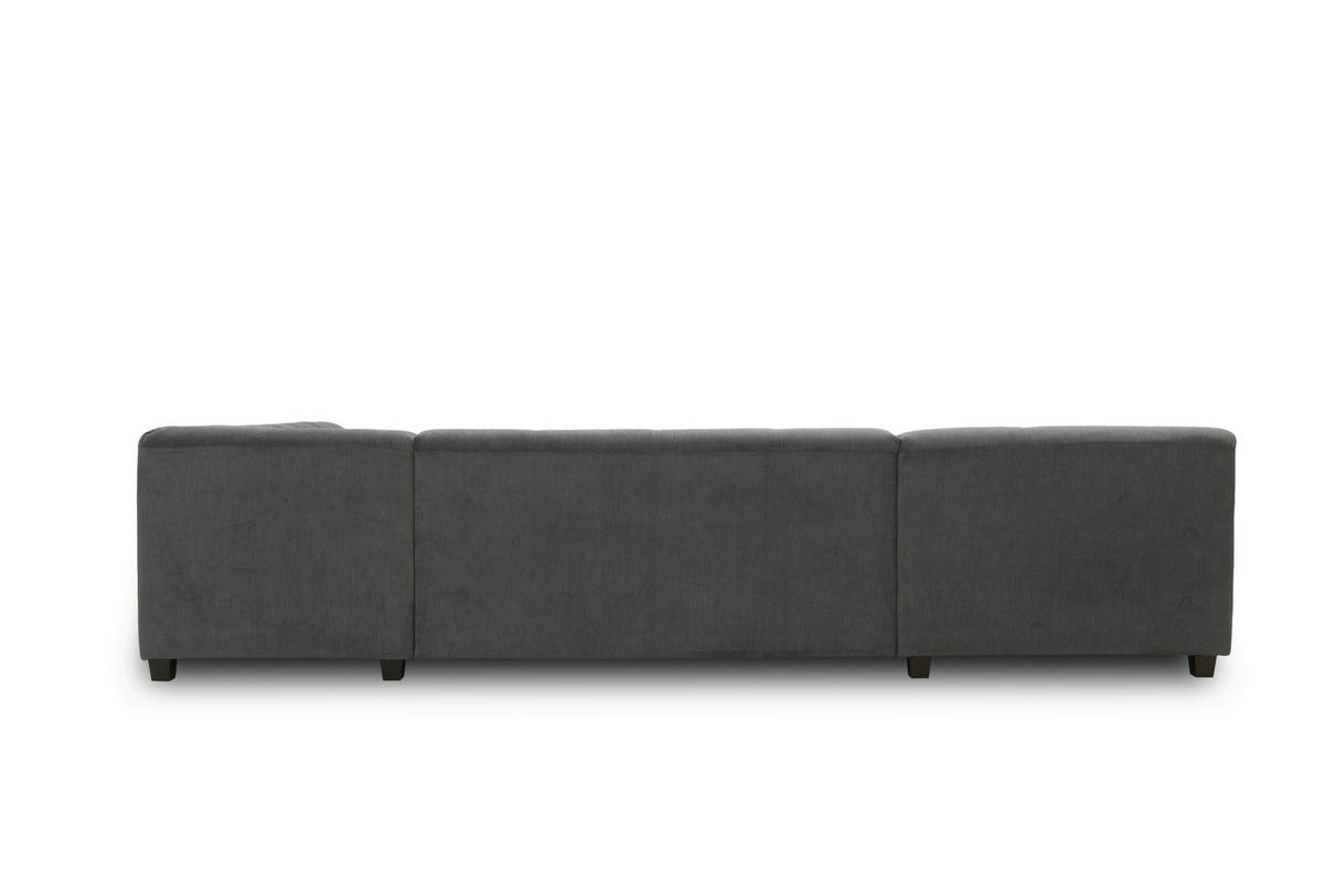 WOHNLANDSCHAFT in Webstoff Dunkelgrau  - Wengefarben/Dunkelgrau, Design, Holz/Textil (153/328/212cm) - MID.YOU