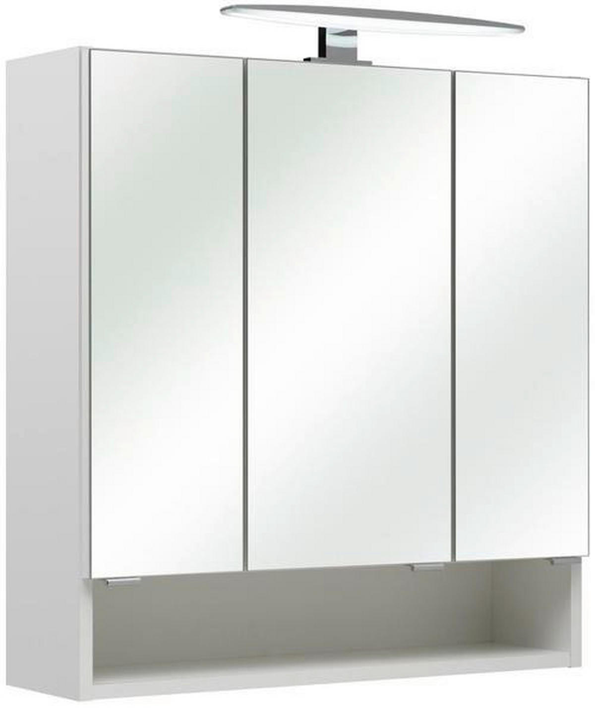 ZRKADLOVÁ SKRINKA, biela, 65/70/18 cm  - biela/chrómová, Konventionell, kompozitné drevo/sklo (65/70/18cm) - Xora