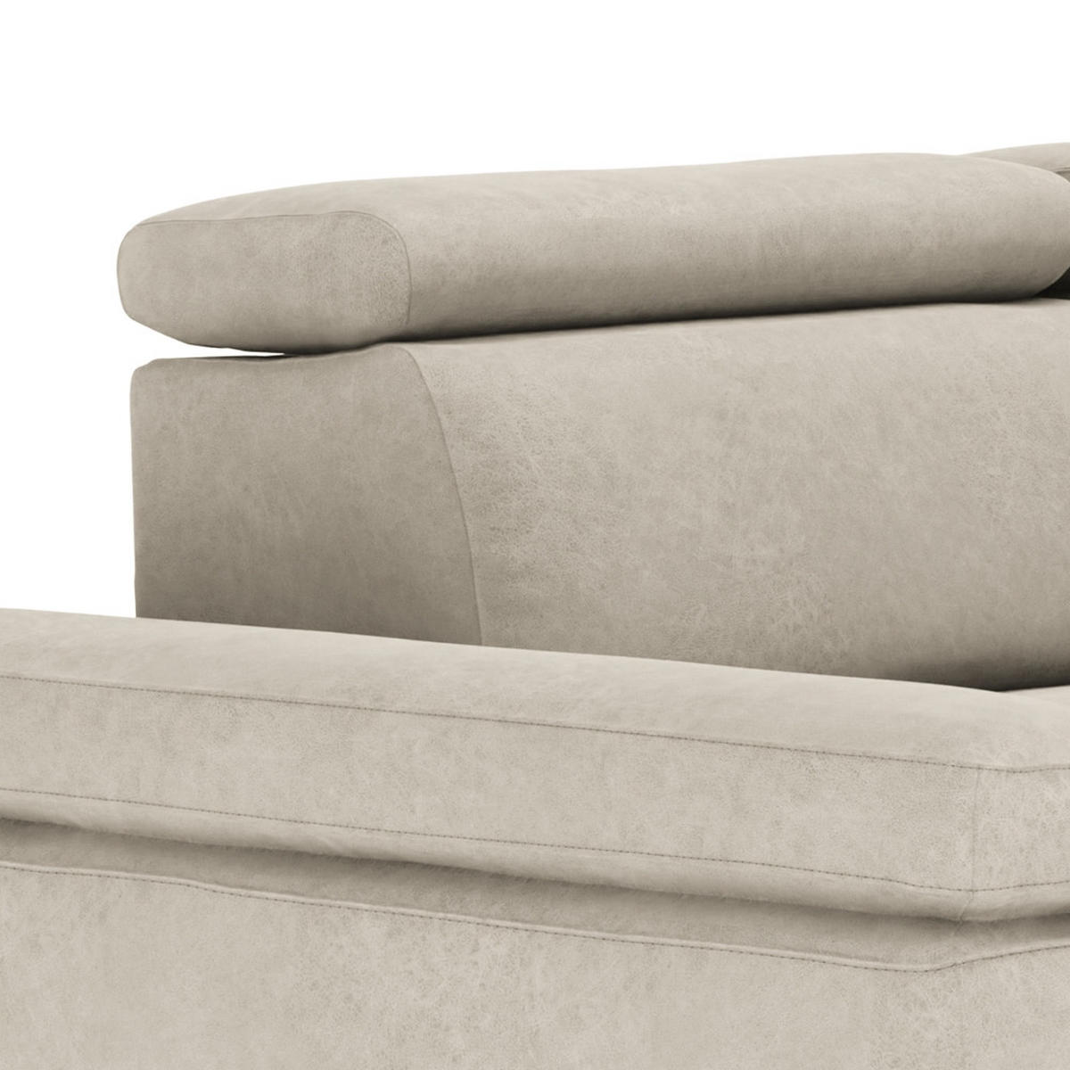 ECKSOFA in Mikrofaser Silberfarben  - Silberfarben, Konventionell, Textil/Metall (182/82/260cm) - Trendmanufaktur