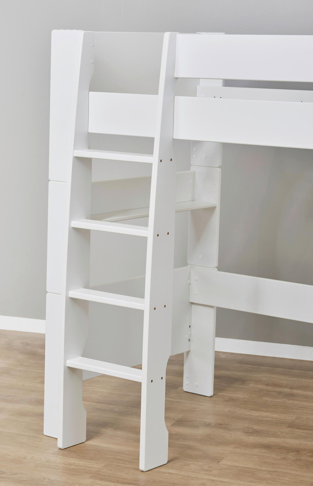 HOCHBETT 90/200 cm,  in Weiß, Absturzsicherung, Leiter, Rollrost  - Naturfarben/Weiß, MODERN, Holz/Holzwerkstoff (90/200cm) - MID.YOU