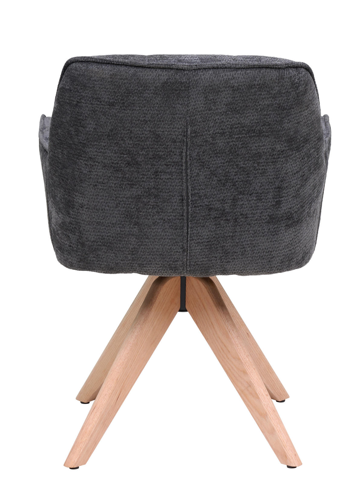 ARMLEHNSTUHL  Sitzfläche 360° drehbar Chenille  - Dunkelgrau/Eichefarben, Basics, Holz/Textil (64/85/62cm) - Livetastic