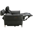2-SITZER-SOFA  in Echtleder Schwarz   - Schwarz, Design, Leder/Metall (191/98/101cm) - Novel