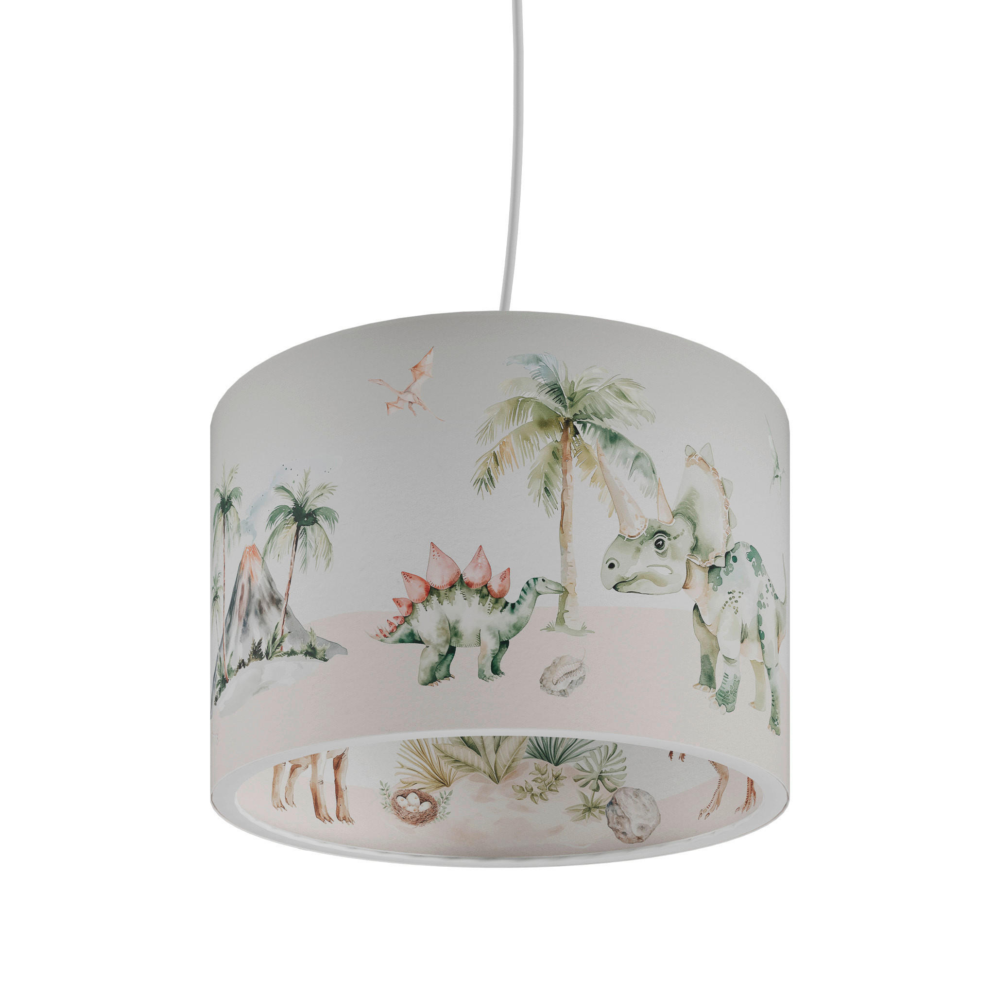 KINDERHÄNGELEUCHTE Jurassic  - Weiß, Basics, Holz (35/35/20cm)