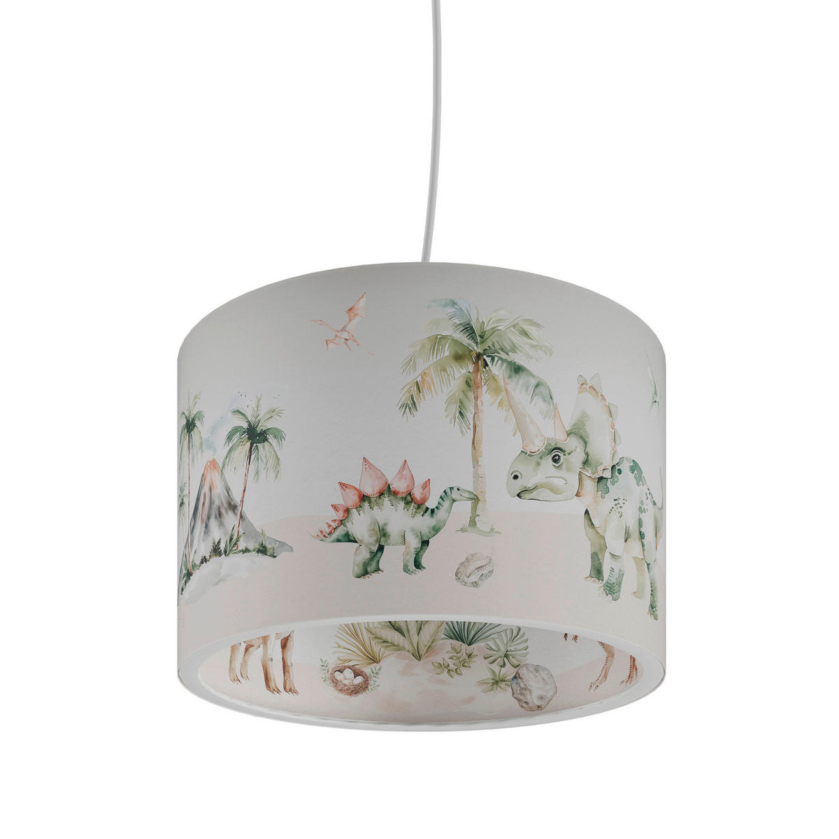 KINDERHÄNGELEUCHTE Jurassic  - Weiß, Basics, Holz (35/35/20cm)