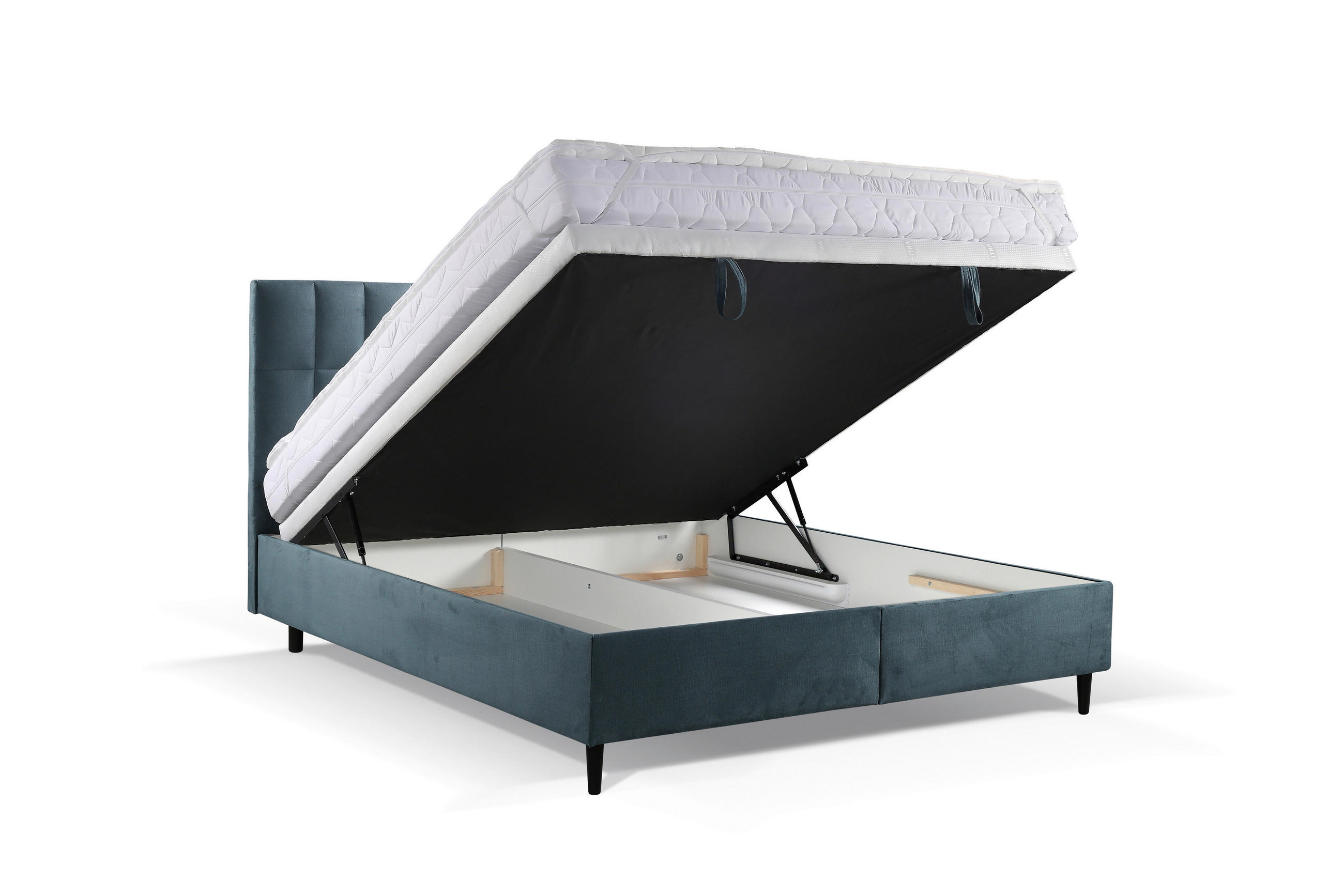 BOXBETT 180/200 cm  in Blau  - Blau/Schwarz, KONVENTIONELL, Holz/Textil (180/200cm) - Boxxx