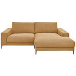 ECKSOFA in Feincord Gelb  - Gelb/Schwarz, Design, Textil/Metall (253/177cm) - Dieter Knoll