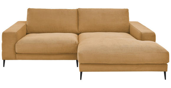 ECKSOFA in Feincord Gelb 253/177 cm - Gelb/Schwarz, Design, Textil/Metall (253/177cm) - Dieter Knoll