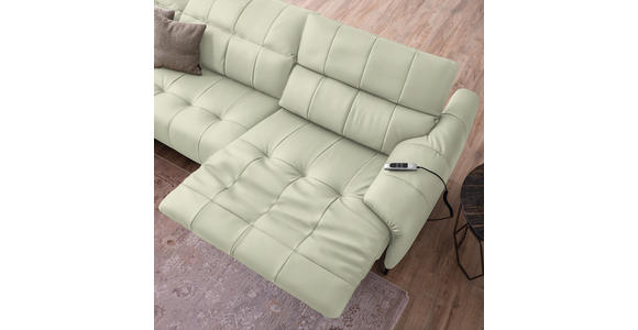 ECKSOFA in Echtleder Weiß 165/313 cm - Schwarz/Weiß, Design, Leder/Metall (165/313cm) - Emilio Belluti