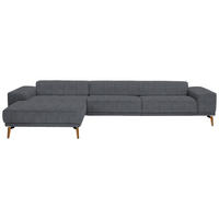 ECKSOFA in Flachgewebe Anthrazit  - Wildeiche/Anthrazit, Design, Holz/Textil (193/334cm) - Niels Andersson