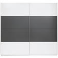 SCHWEBETÜRENSCHRANK 240/226/64 cm 2-türig Weiß, Dunkelgrau  - Dunkelgrau/Alufarben, Design, Holzwerkstoff/Metall (240/226/64cm) - Xora