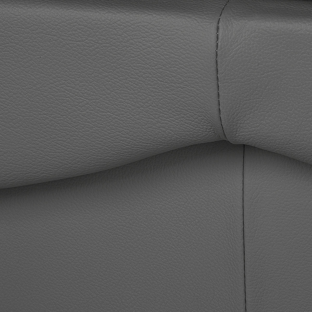 2-SITZER-SOFA in Echtleder Anthrazit  - Anthrazit/Schwarz, Design, Leder/Kunststoff (150/92/85cm) - Livetastic