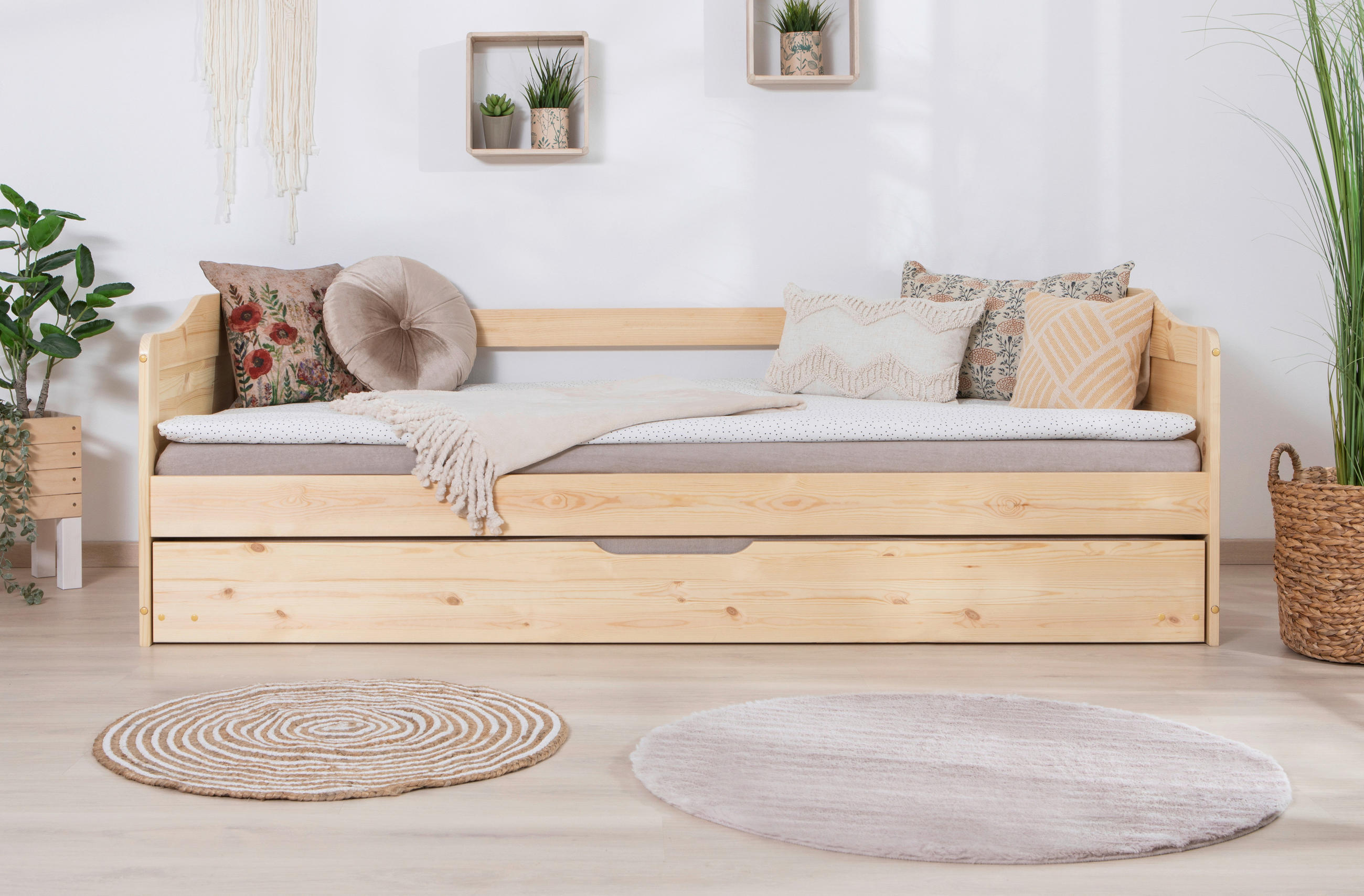 AUSZIEHBETT 90/200 cm Kieferfarben  - Kieferfarben, Natur, Holz/Kunststoff (90/200cm) - MID.YOU