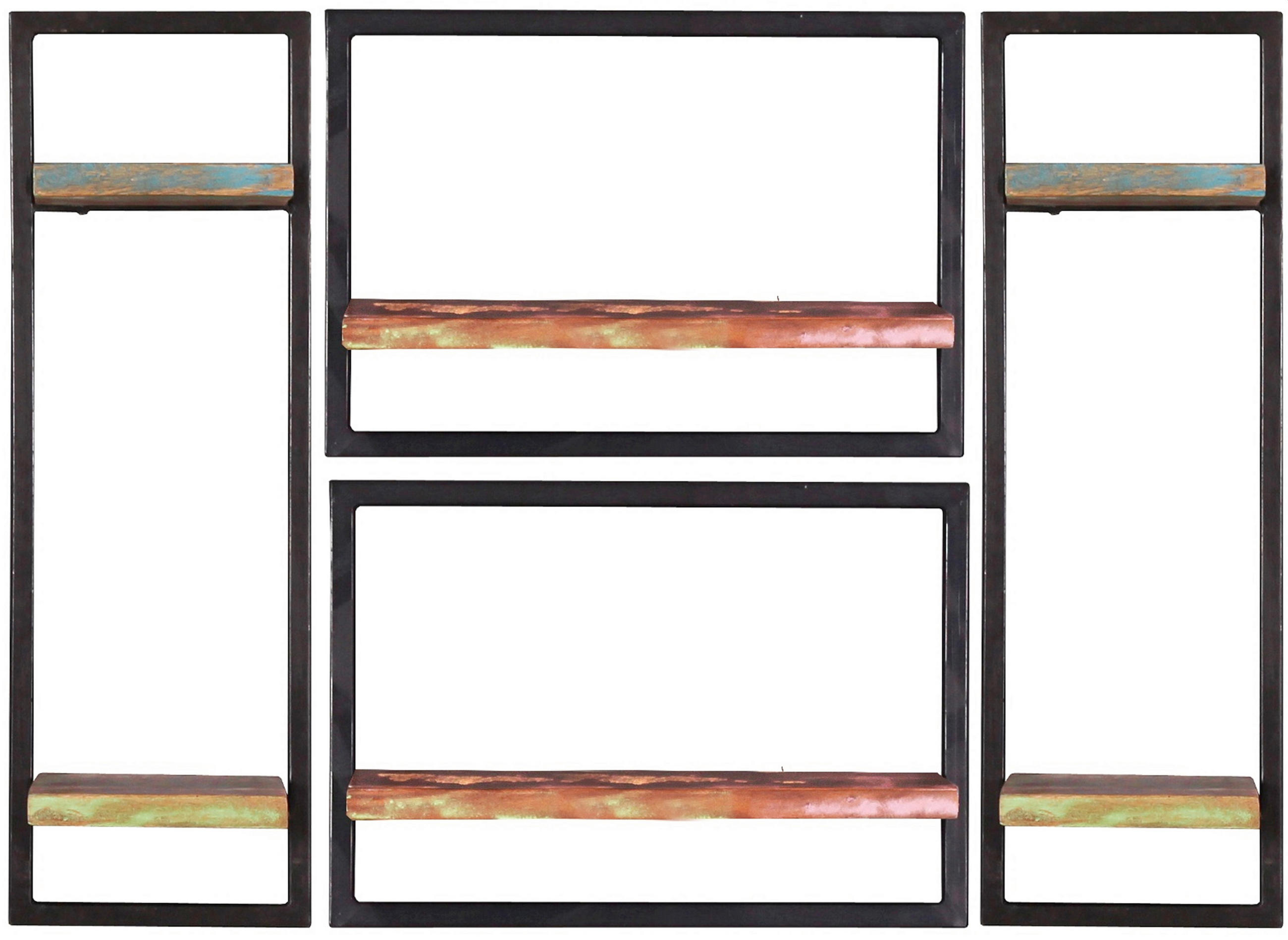 WANDREGALSET 110/75/25 cm  - Multicolor/Schwarz, Design, Holz/Metall (110/75/25cm) - MID.YOU