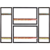 WANDREGALSET 110/75/25 cm  - Multicolor/Schwarz, Design, Holz/Metall (110/75/25cm) - MID.YOU