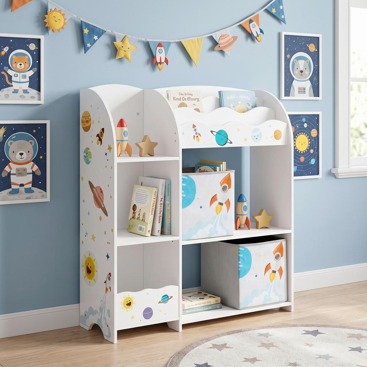 KINDERREGAL Weiß  - Weiß, Basics, Holzwerkstoff/Textil (93/100/30cm)