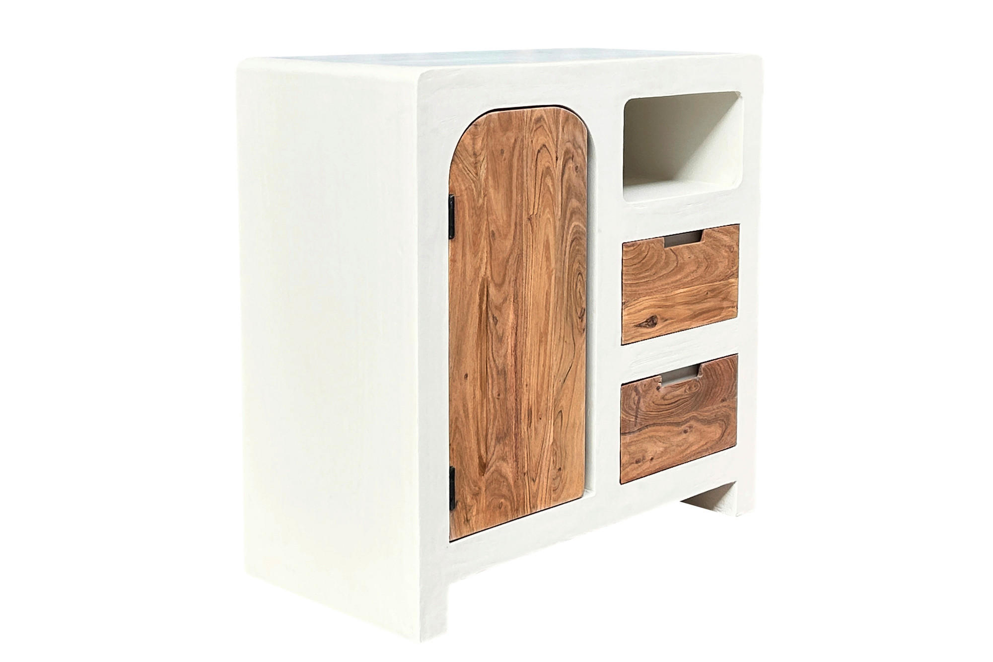 KOMMODE , 80/80/40 cm, 2 Schublade(n)  - Naturfarben/Weiß, Design, Holz/Holzwerkstoff (80/80/40cm) - MID.YOU
