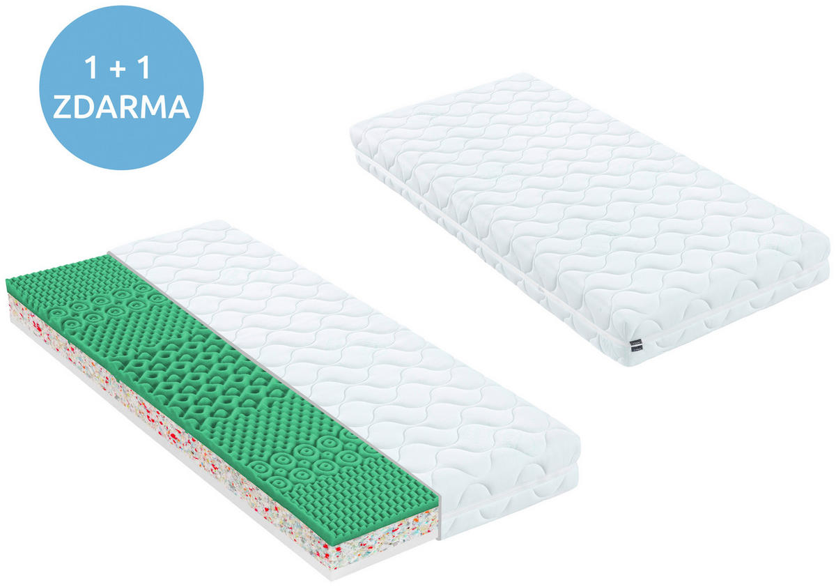 PARTNERSKÁ MATRACE, 90/200 cm - bílá, Basics, textil (90/200cm) - Sleeptex