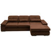 ECKSOFA Flachgewebe Braun  - Chromfarben/Braun, Design, Textil (309/195cm) - Beldomo Style
