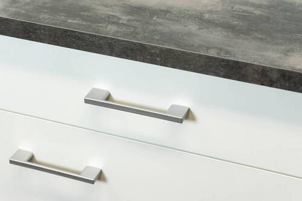 KÜCHENUNTERSCHRANK 100/85/57 cm  in Weiß  - Graubraun/Alufarben, KONVENTIONELL, Holzwerkstoff/Kunststoff (100/85/57cm) - FlexWell