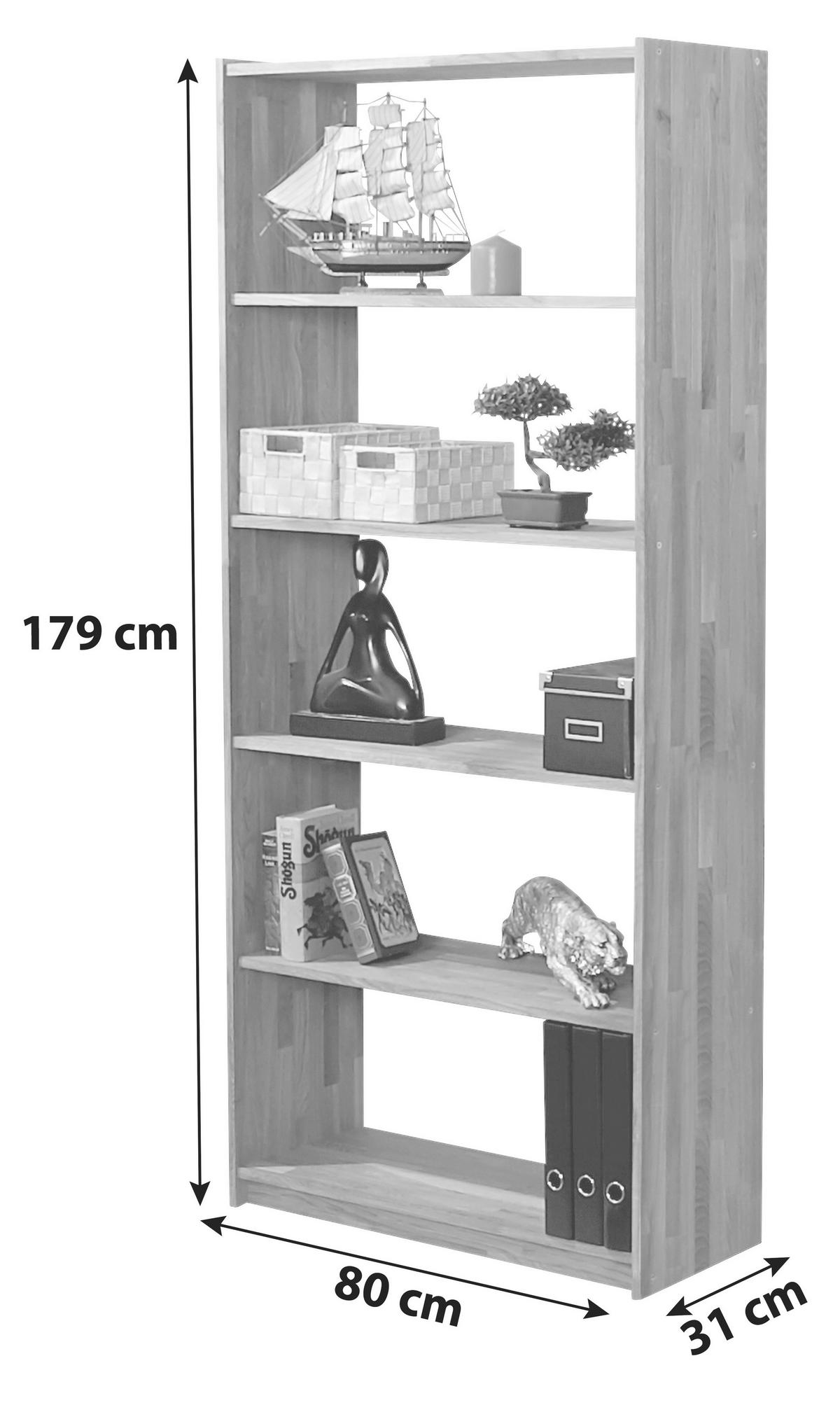 REGAL  80/179/31 cm Buchefarben  - Buchefarben, Basics, Holz (80/179/31cm) - MID.YOU