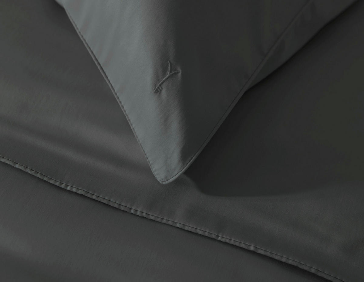BETTWÄSCHE 2-teilig Suite-Dubai Makosatin 135/200 cm  - Dunkelgrau, Basics, Textil (135/200cm)
