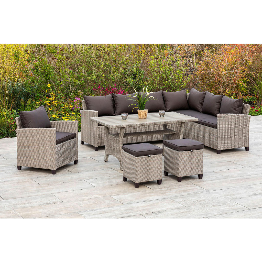 Gardenson ZAHRADNÍ SEDACÍ SOUPRAVA 18dílné, kov, plast, textil