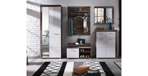 GARDEROBENSCHRANK 77/202/38 cm - Chromfarben/Naturfarben, LIFESTYLE, Glas/Holzwerkstoff (77/202/38cm) - Hom`in