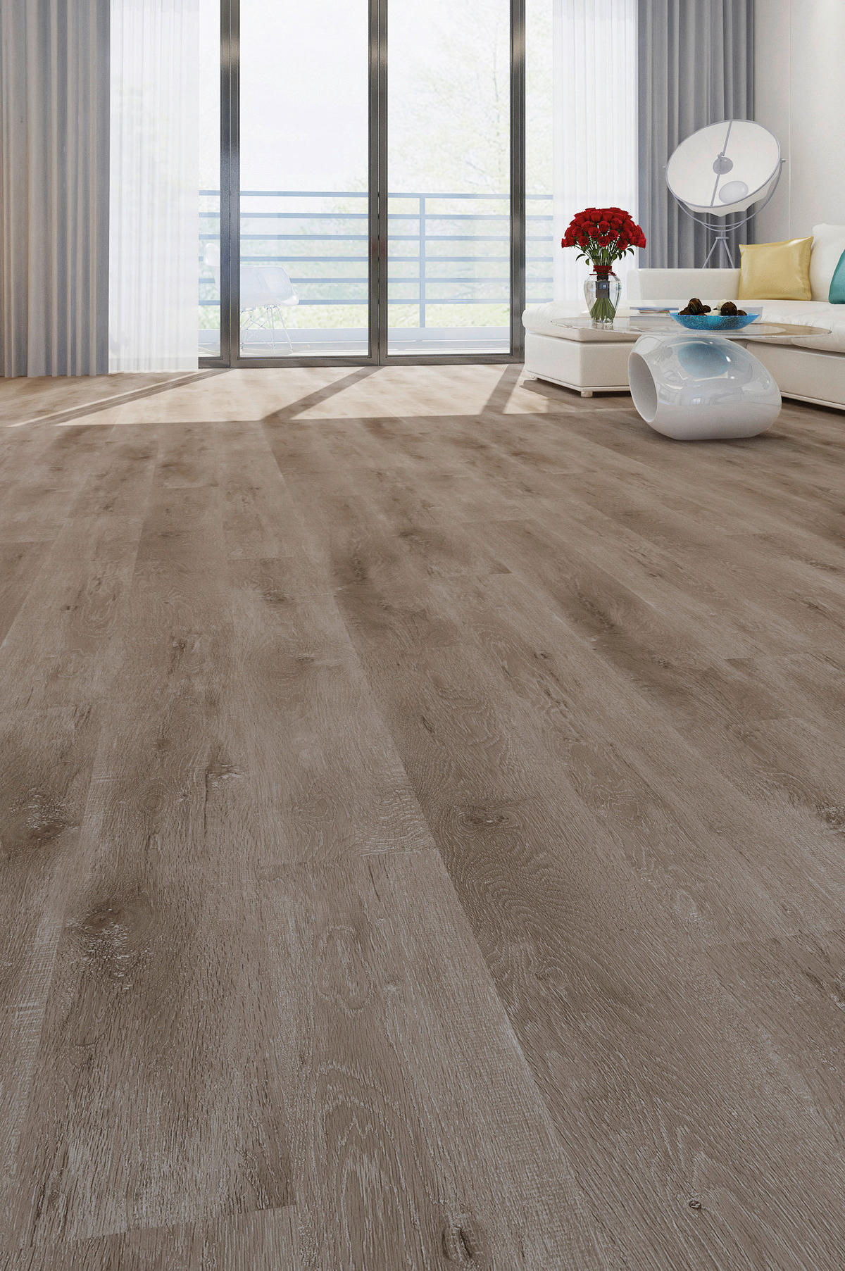 VINYLBODEN SPC 3,5mm  per  m² - Eichefarben, Basics, Kunststoff (18,2/122/0,35cm)