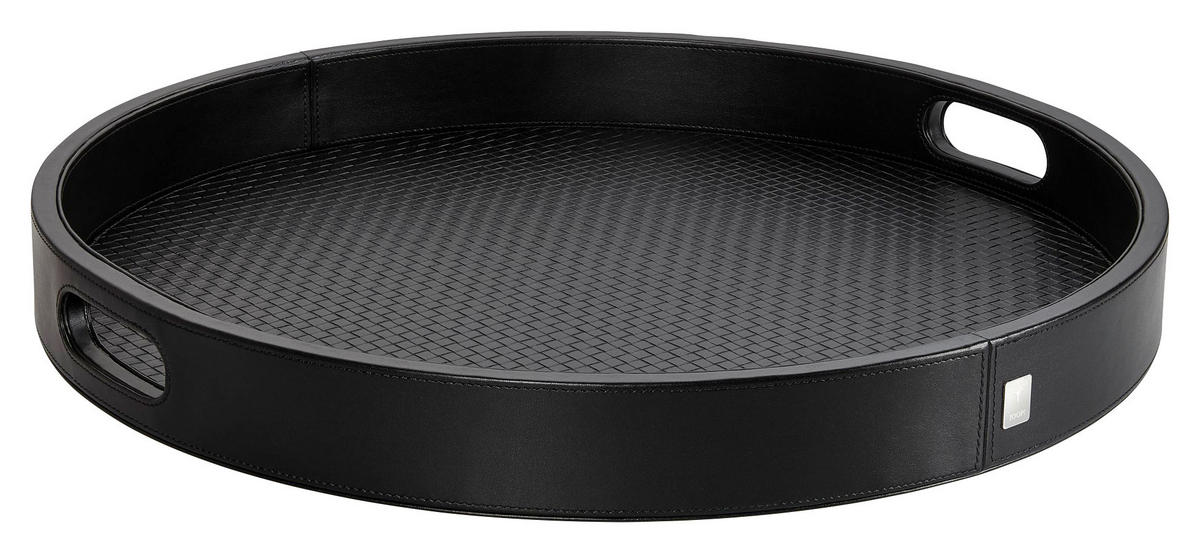 TABLETT Holz, Textil  - Schwarz, Basics, Holz/Textil (46/5,5cm) - Joop!
