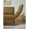 ECKSOFA  in Flachgewebe Schilfgrün Armteilverstellung, Relaxfunktion, Drehsitzfunktion  175-224/255-365 cm  - Schilfgrün/Schwarz, Design, Textil/Metall (175-224/255-365cm) - Dieter Knoll