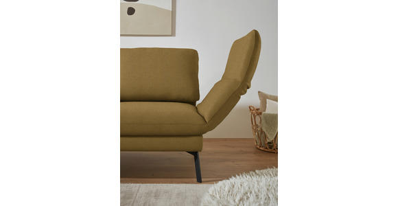 ECKSOFA  in Flachgewebe Schilfgrün Armteilverstellung, Relaxfunktion, Drehsitzfunktion  175-224/255-365 cm  - Schilfgrün/Schwarz, Design, Textil/Metall (175-224/255-365cm) - Dieter Knoll