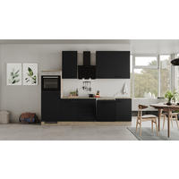 KUCHYNSKÁ LINKA CAPRI 280 - čierna/farba duba, Konventionell, kov/kompozitné drevo (280cm) - FlexWell
