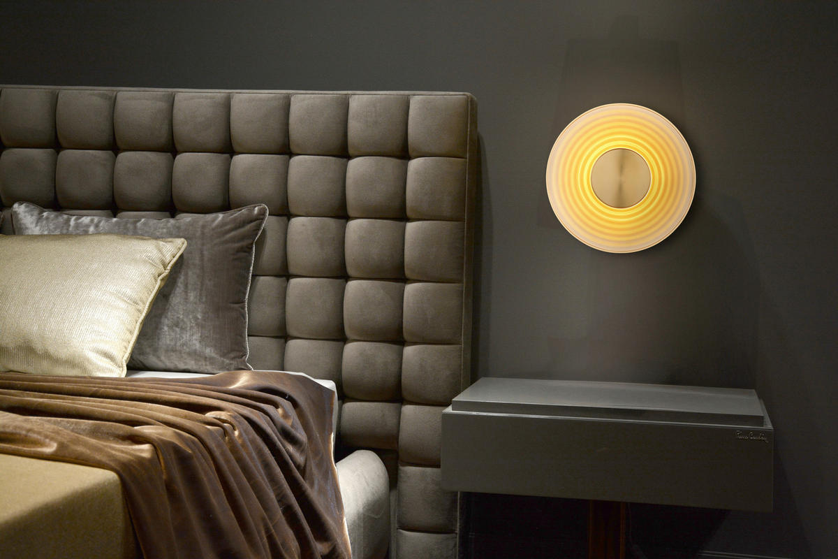 LED-WANDLEUCHTE 30/10 cm   - Messingfarben, Design, Glas/Metall (30/10cm) - Globo
