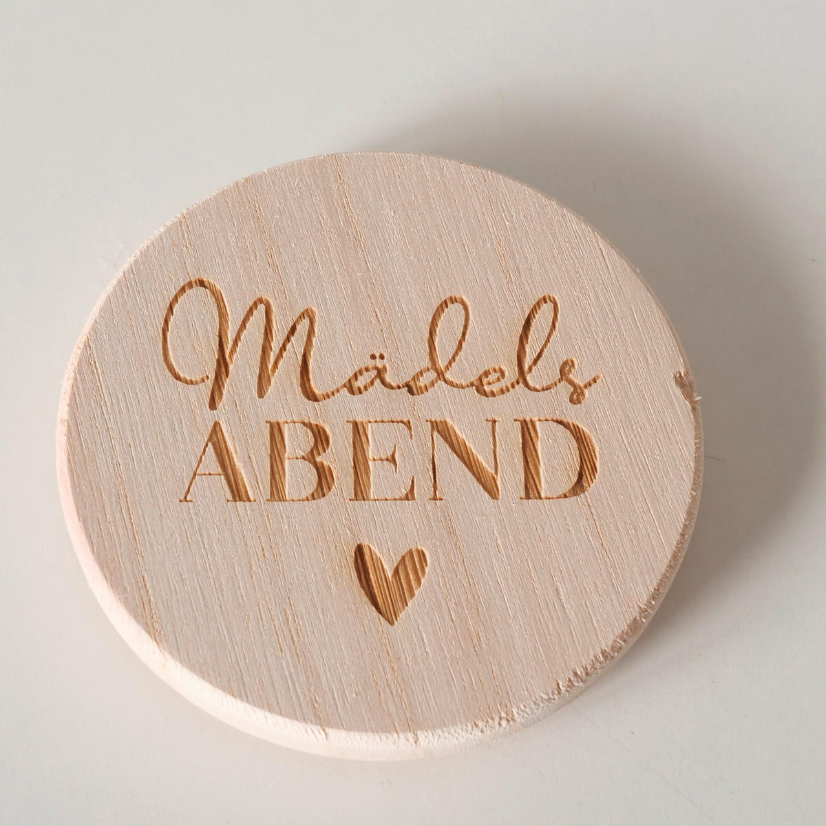 GLASUNTERSETZER  10 cm - Naturfarben, Basics, Holz (10cm)