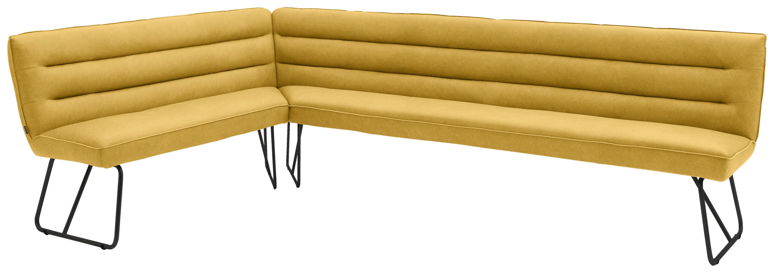 ECKBANK 184/304 cm  in Gelb, Schwarz  - Gelb/Schwarz, Design, Textil/Metall (184/304cm) - Dieter Knoll