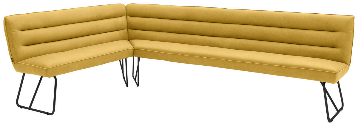 ECKBANK 174/284 cm  in Gelb, Schwarz  - Gelb/Schwarz, Design, Textil/Metall (174/284cm) - Dieter Knoll