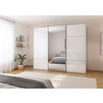 SCHWEBETÜRENSCHRANK 242/223/68 cm 3-türig Weiß  - Alufarben/Weiß, KONVENTIONELL, Glas/Holzwerkstoff (242/223/68cm) - Novel
