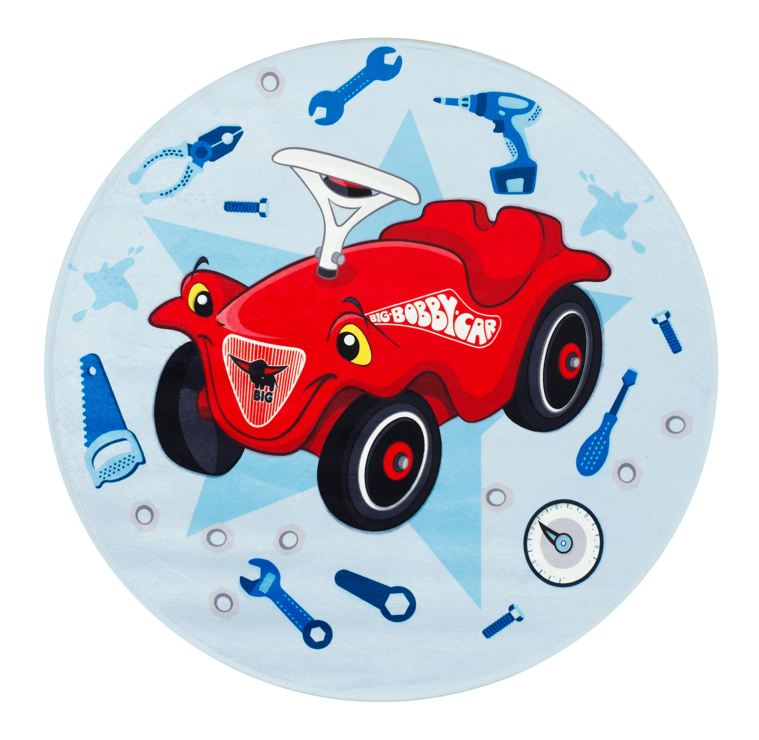 KINDERTEPPICH 100 cm Bobby Car  - Blau/Rot, Trend, Kunststoff/Textil (100cm)