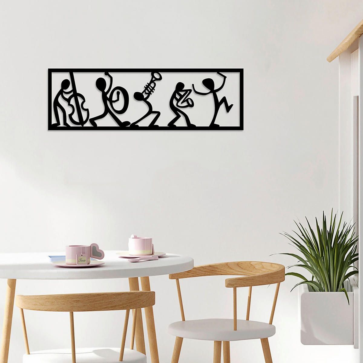 METALLBILD  - Schwarz, Basics, Metall (60/19cm)