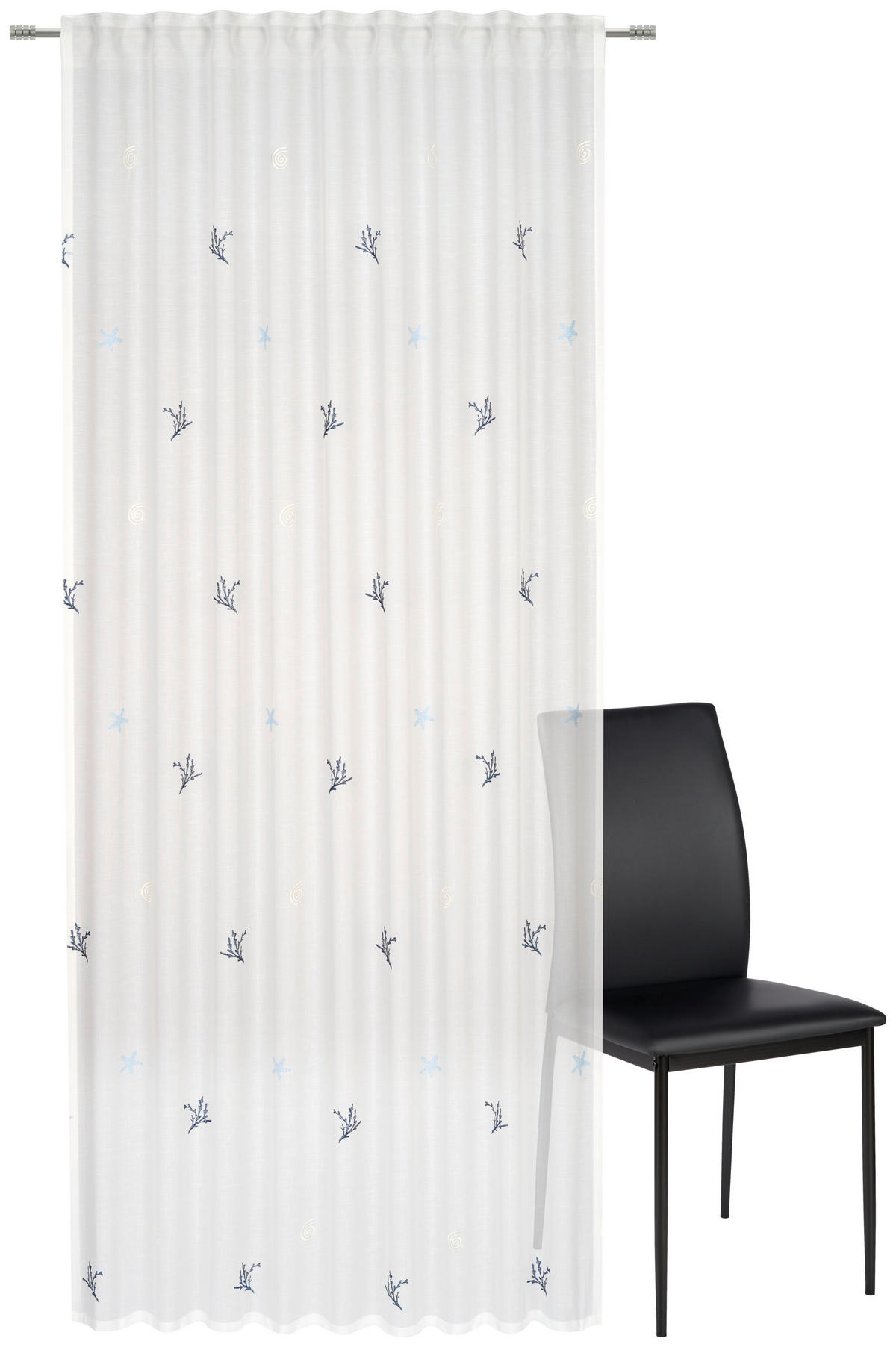 KONČANA ZAVESA  pol prosojno  140/245 cm   - modra, tekstil (140/245cm) - Esposa