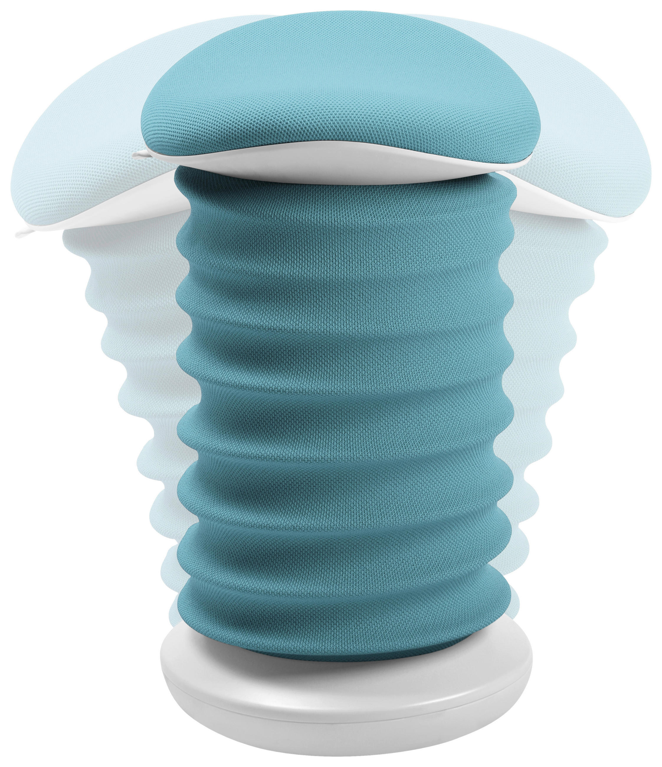 BÜROHOCKER 37,5/53-64/36 cm  - Blau/Weiß, Design, Kunststoff/Textil (37,5/53-64/36cm) - Topstar