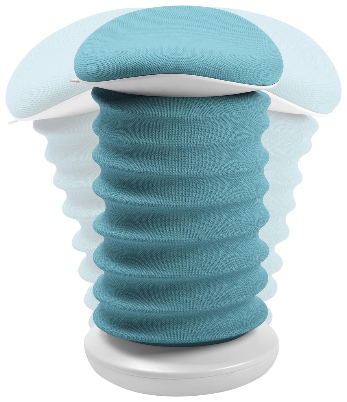 BÜROHOCKER Blau, Weiß  - Blau/Weiß, Design, Kunststoff/Textil (37,5/53-64/36cm) - Topstar