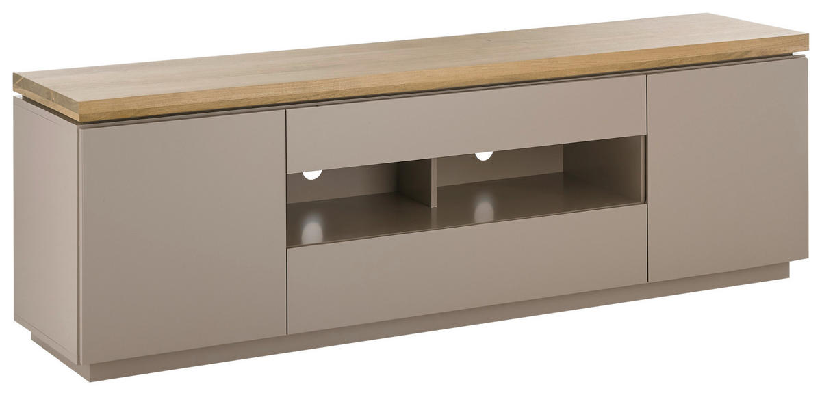 LOWBOARD Palamos  in 173/57/40 cm  - Naturfarben/Grau, Basics, Holz/Holzwerkstoff (173/57/40cm)