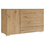 KOMMODE  in 120/77/40 cm  - Alufarben/Eiche Artisan, Basics, Holzwerkstoff/Kunststoff (120/77/40cm) - Moderano