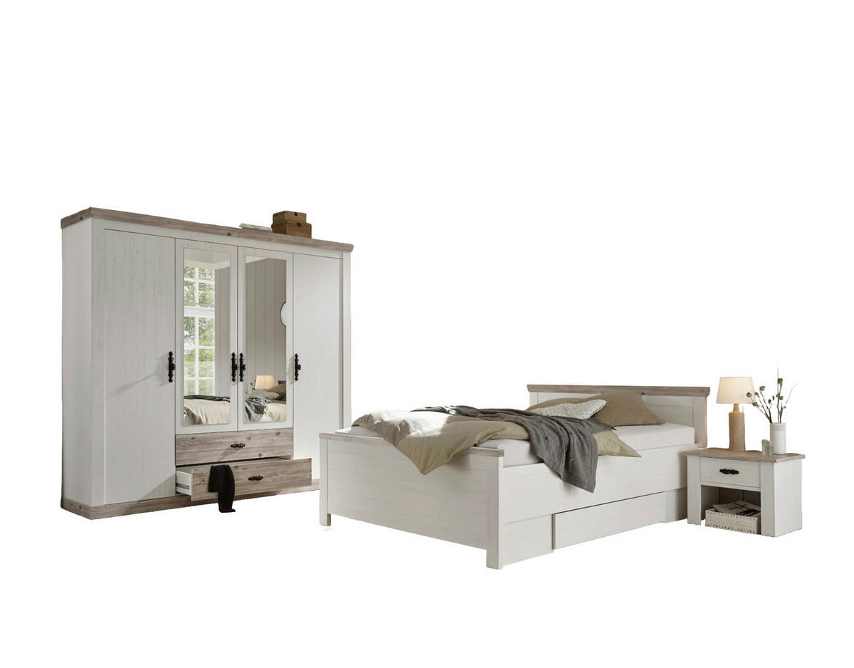 SCHLAFZIMMER Pinienfarben, Hellbraun  - Hellbraun/Pinienfarben, Design, Holzwerkstoff - MID.YOU