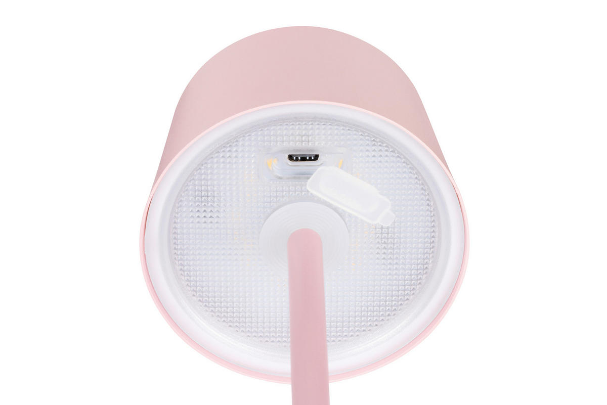 STOLNÍ LAMPA NA BATERIE, 9/22 cm  - růžová, Basics, kov (9/22cm) - Novel