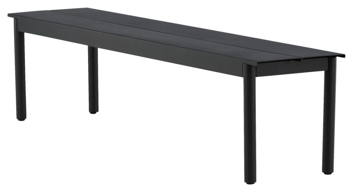 GARTENBANK 180/35/40 cm  Aluminium  - Schwarz, KONVENTIONELL, Metall (180/35/40cm) - Gardenson