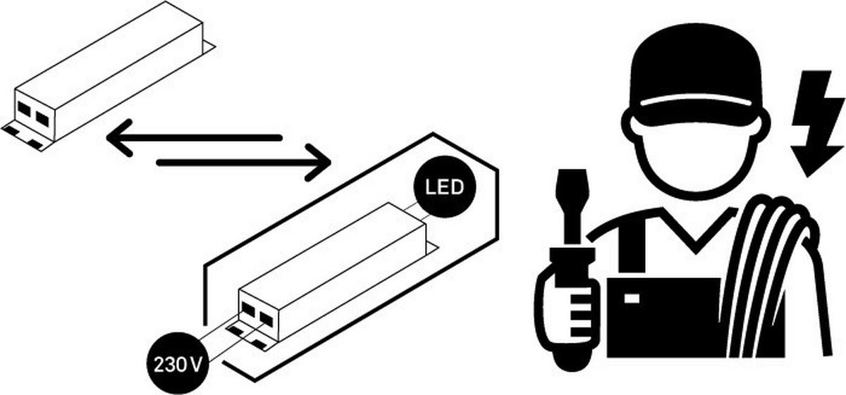 STROPNA LED-SVETILKA   /5700 lm/3000 K// - črna, Trend, kovina/umetna masa (80/49,5/13cm)