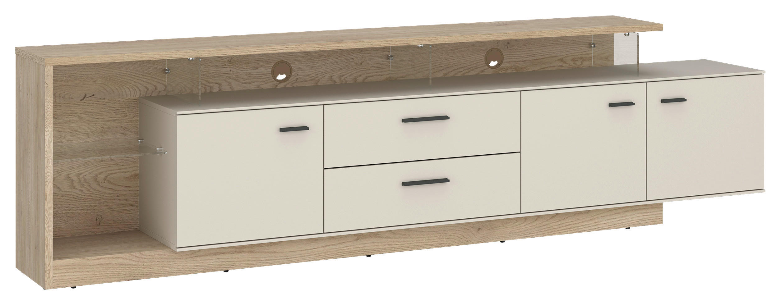 TV-Element, Meolo B: 236,4 cm Kaschmir/Eichefarben