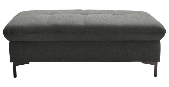 HOCKER in Textil Dunkelgrau - Dunkelgrau/Schwarz, Design, Textil (124/46/68cm) - Xora